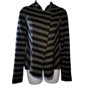 RIANI GERMANY crop JACKET BLAZER Size 6 soft WOOL BLACK & GRAY STUNNING GEM